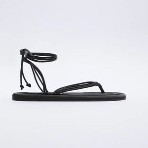 Black Tie Up Sandals